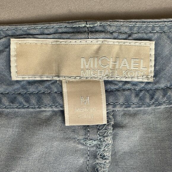 MICHAEL Michael Kors Wide-Leg Chambray Pants Women's M Cadet Wash Denim Pastel - Picture 7 of 16